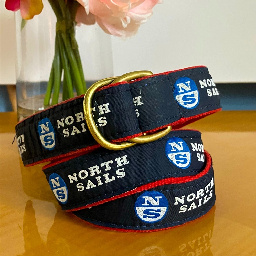 NORTH SAILS [VGUC] Men Accessories   LOGO Tape Belt D-Ring in Navy SIZE LARGE